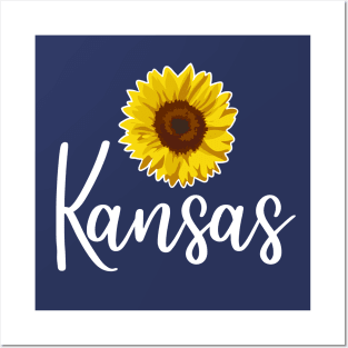 Kansas The Sunflower State Classic Script Posters and Art